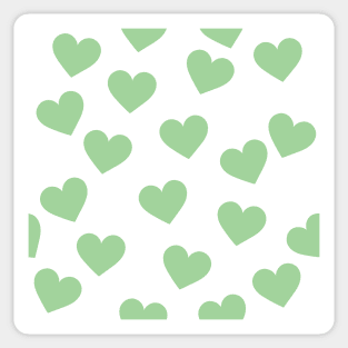 Green hearts print Sticker